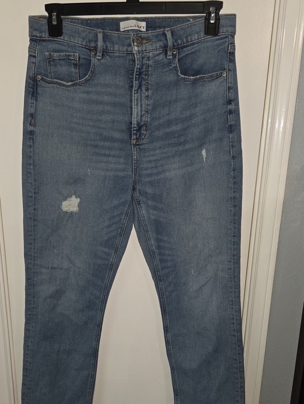 LOFT Light Blue Women's High Waist Straight Cropped Jeans Sz 12